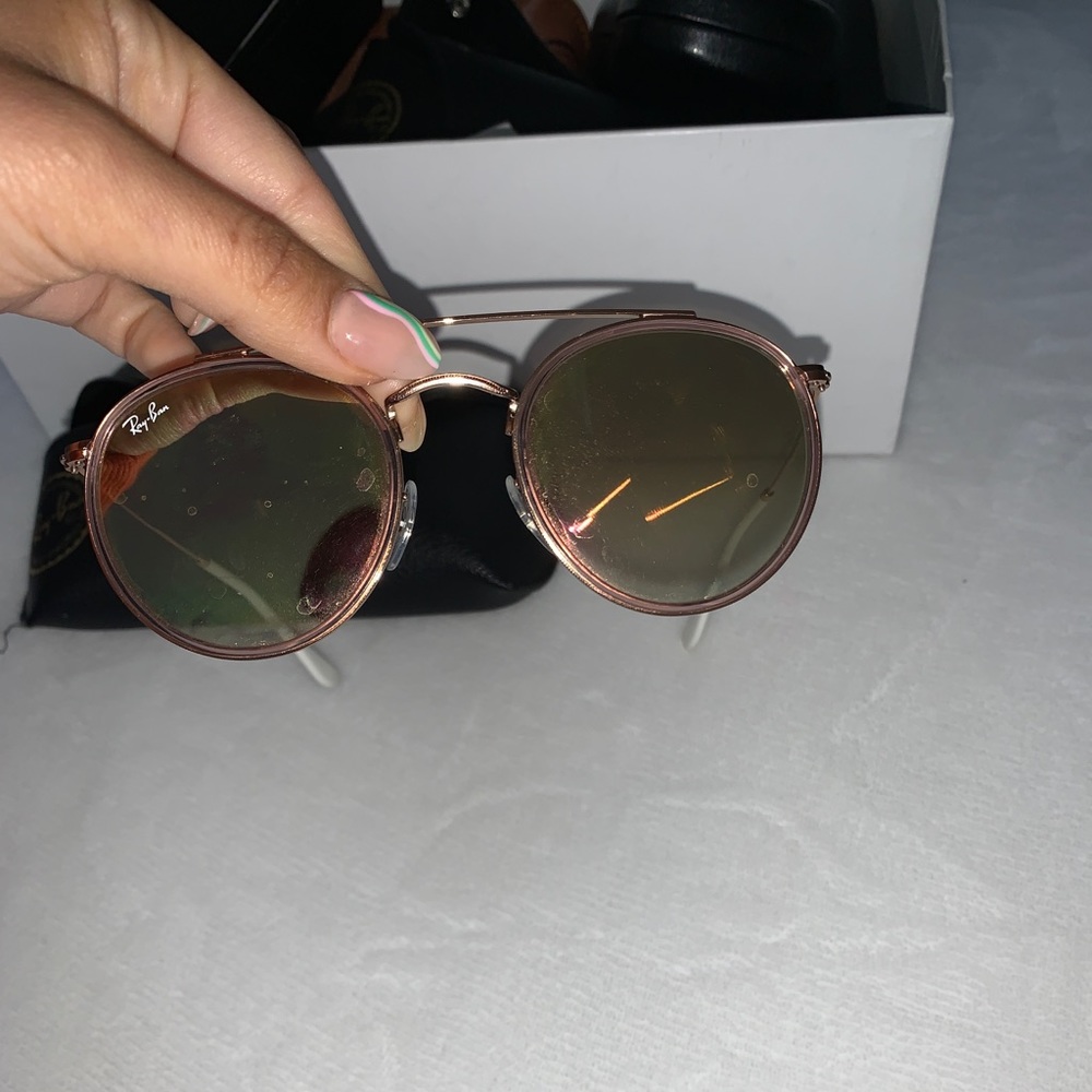 Custom Polarized Double Bridge Circle Ray Bans - image 1